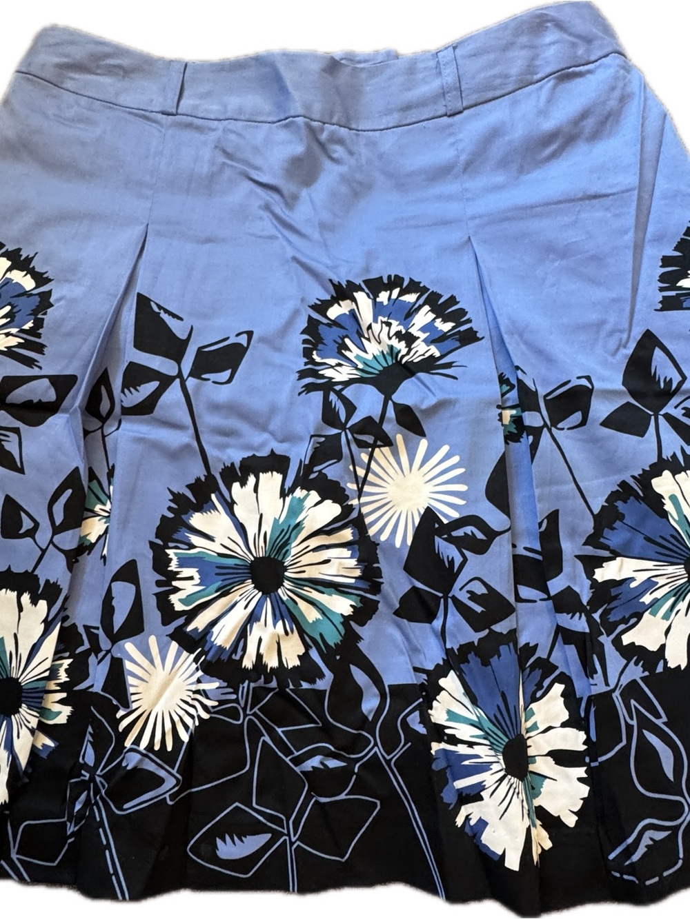 Apt. 9 Lavender and Black Floral A-Line Skirt